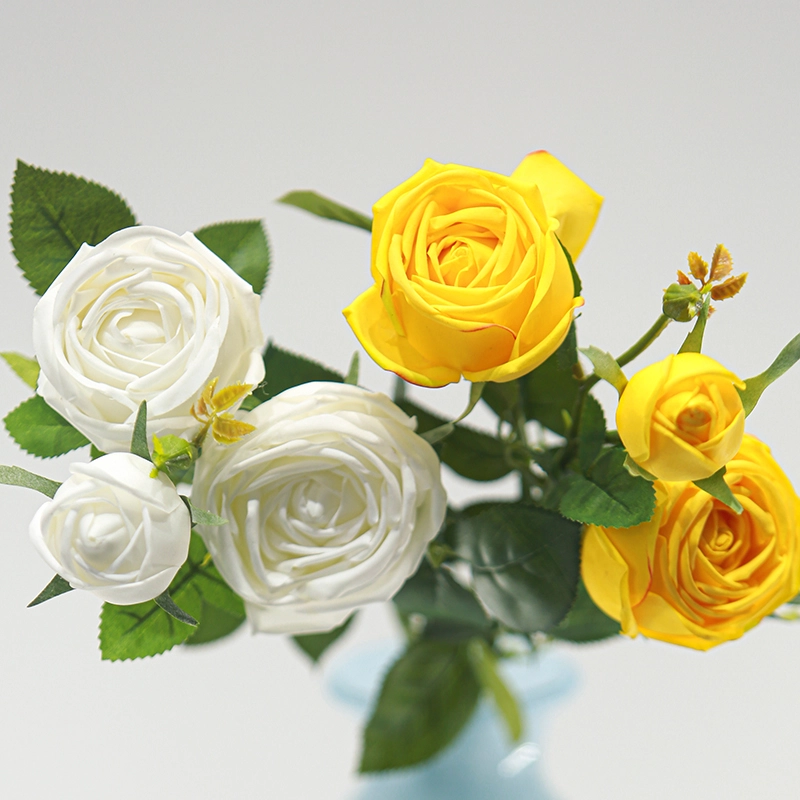 3-head real touch rose