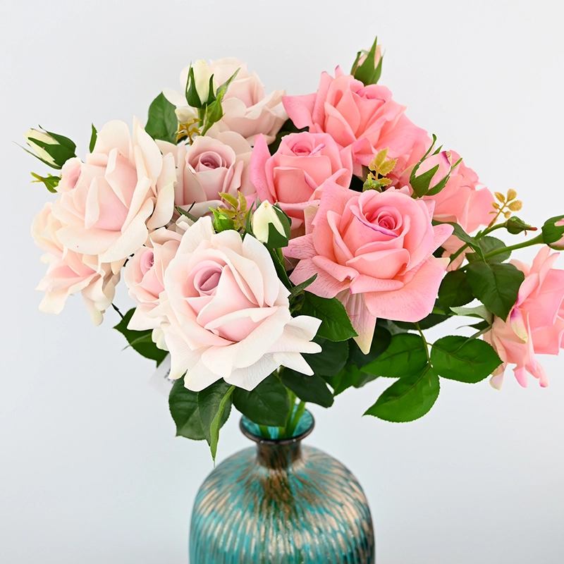 3-head real touch rose