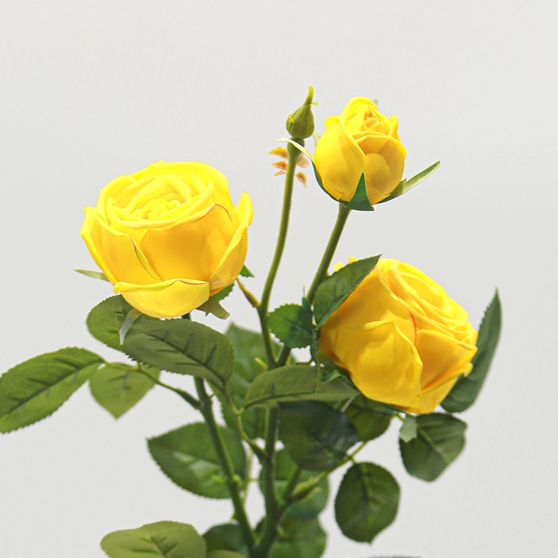 3-head real touch rose