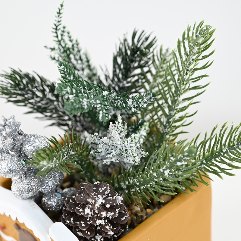 Snow-Topped Gingerbread House Potted Plant