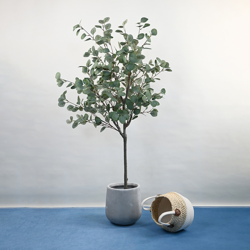 potted faux eucalyptus